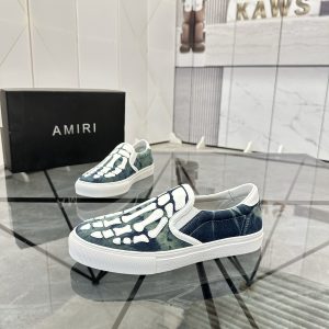 Amiri Skeleton Slip On Canvas Sneakers
