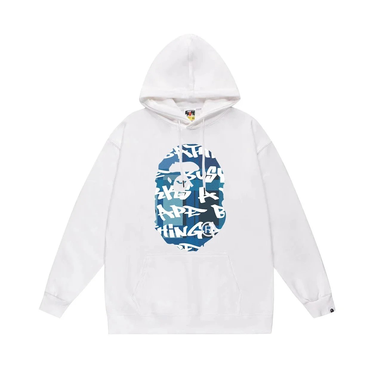 A Bathing Ape White Blue Camo Ape Head Hoodie