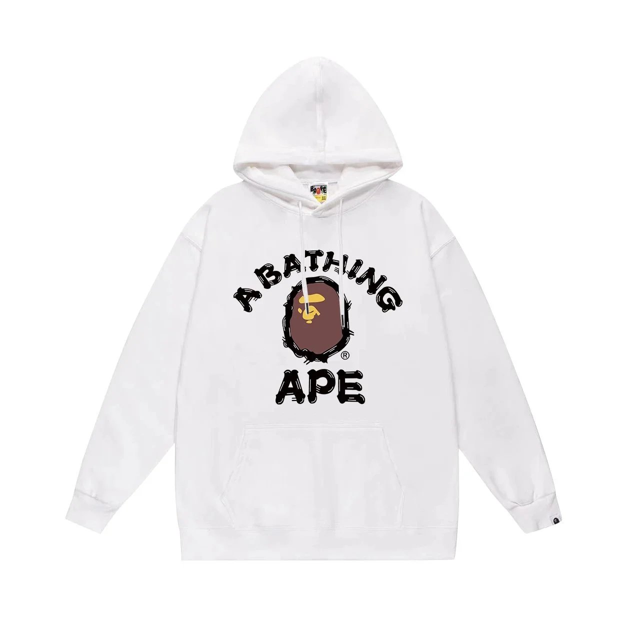 A Bathing Ape White Logo Graphic Hoodie