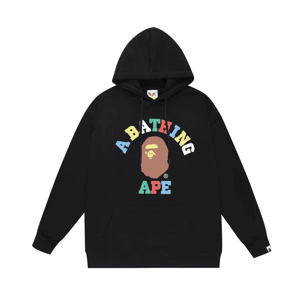 A Bathing Ape Black Logo Pullover Hoodie Men Streetwear