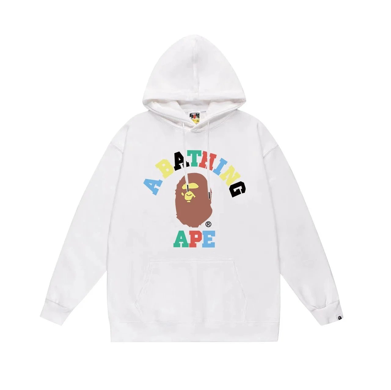 A Bathing Ape White Pullover Hoodie Color Logo