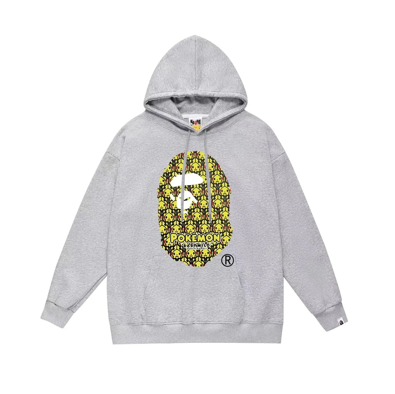 A Bathing Ape Pokemon Grey Pullover Hoodie