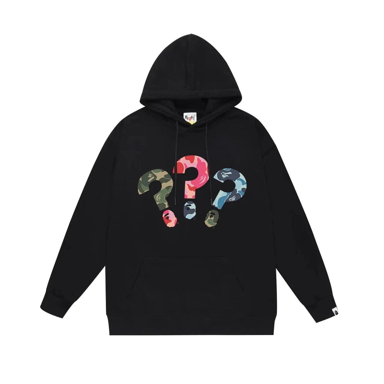 A Bathing Ape BAPE Camo Question Mark Black Hoodie