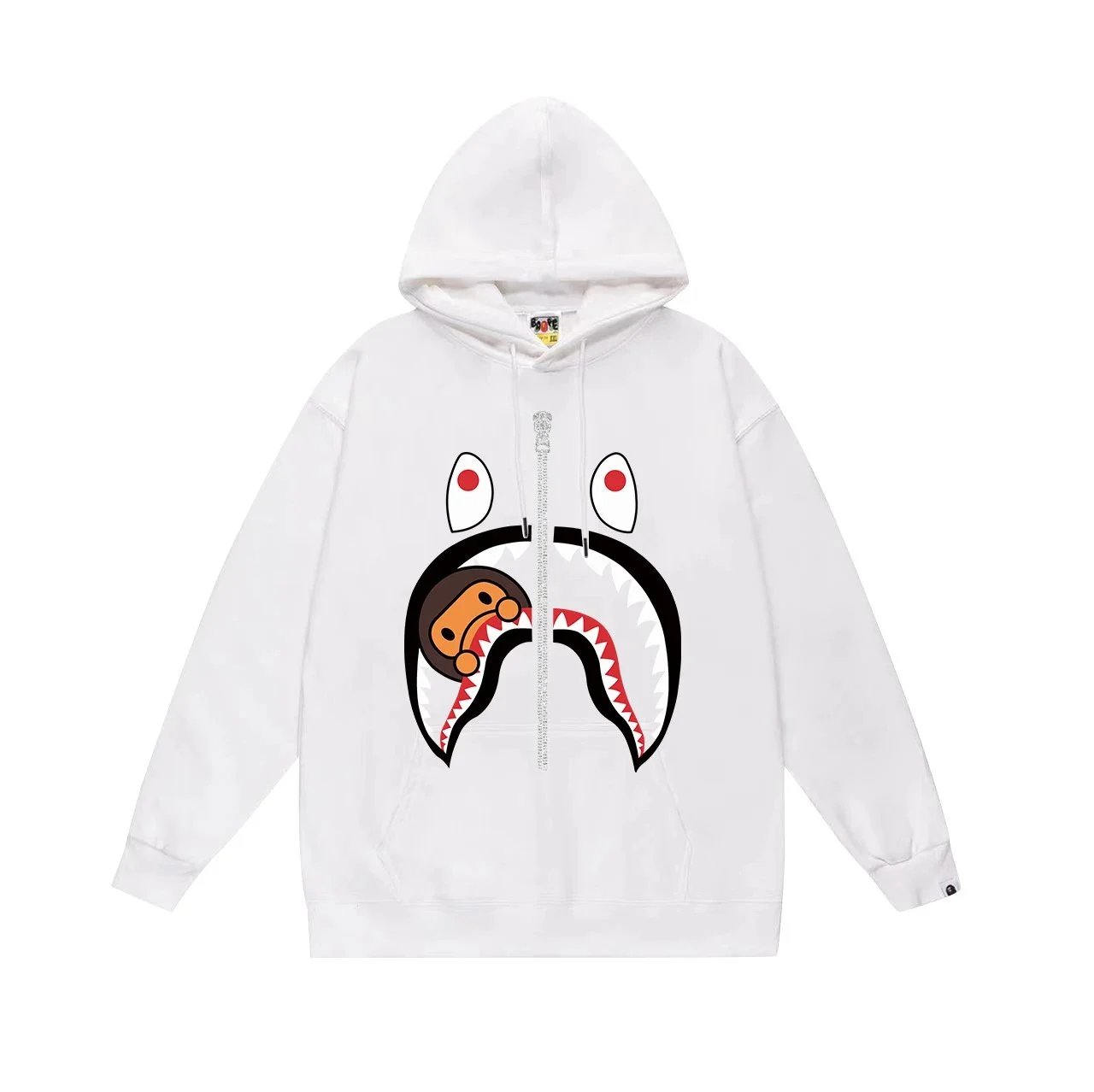 A Bathing Ape Shark White Pullover Hoodie