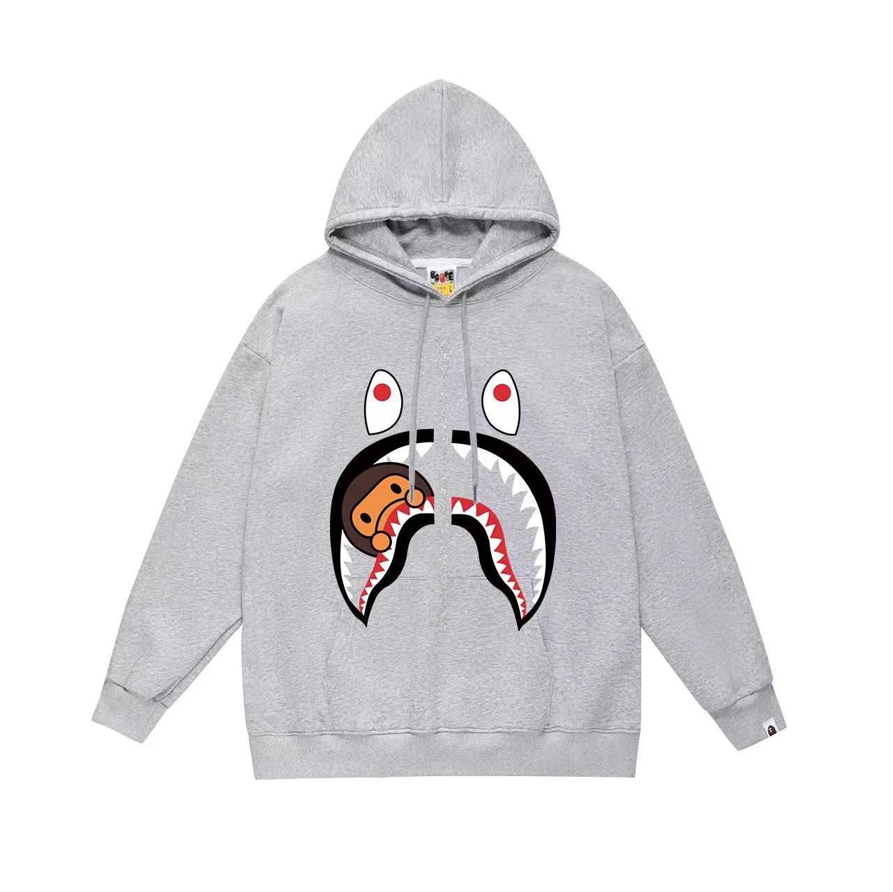 A Bathing Ape BAPE Shark Grey Pullover Hoodie