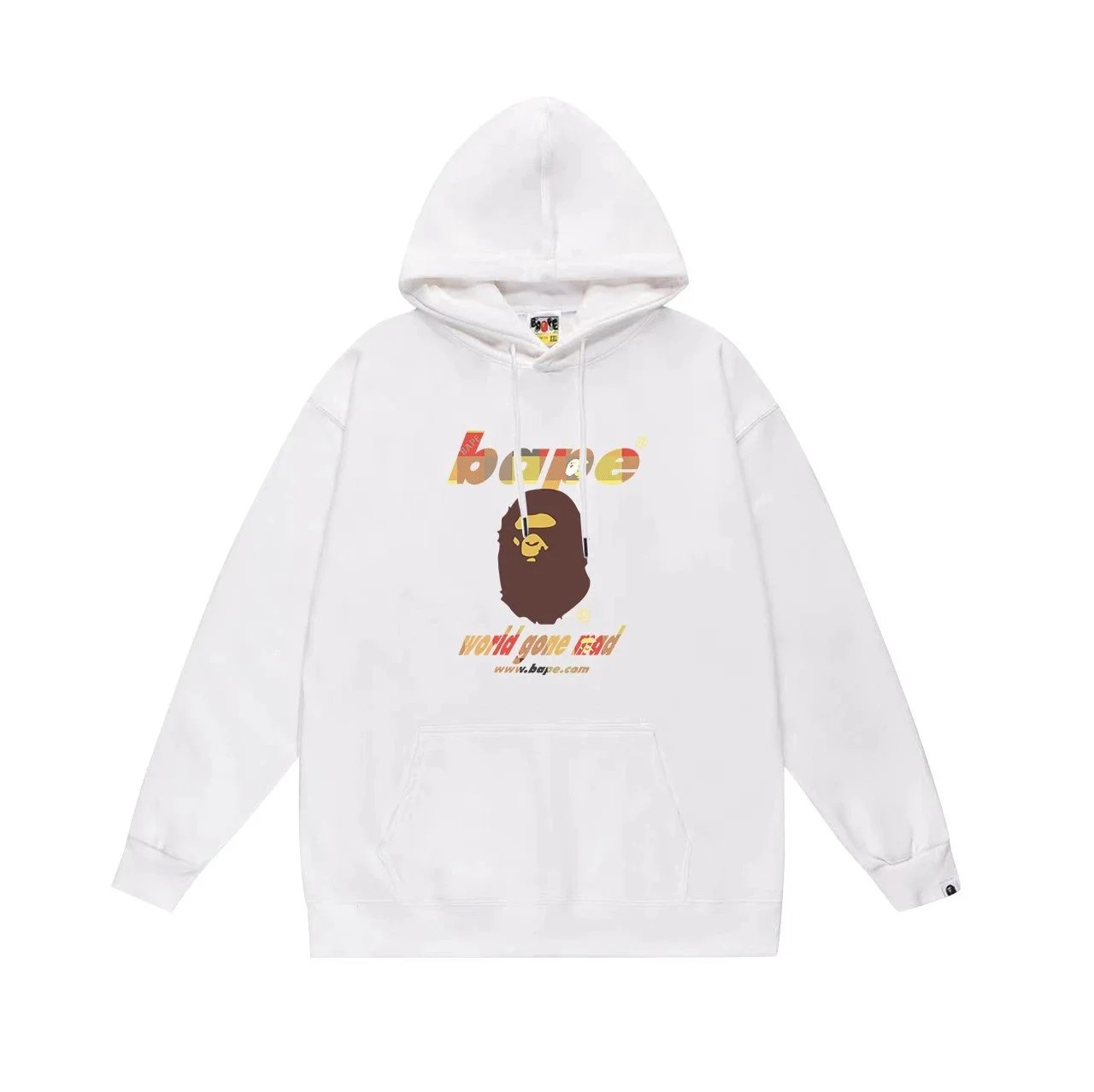 A Bathing Ape BAPE White Logo Pullover Hoodie