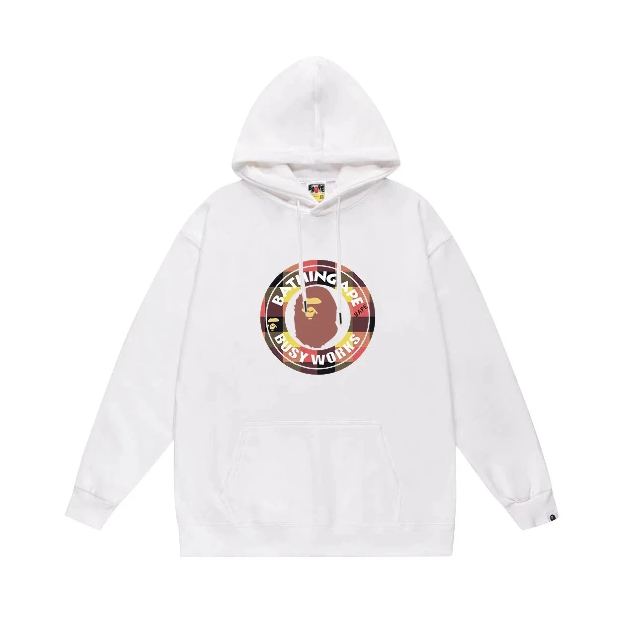 A Bathing Ape White Logo Pullover Hoodie