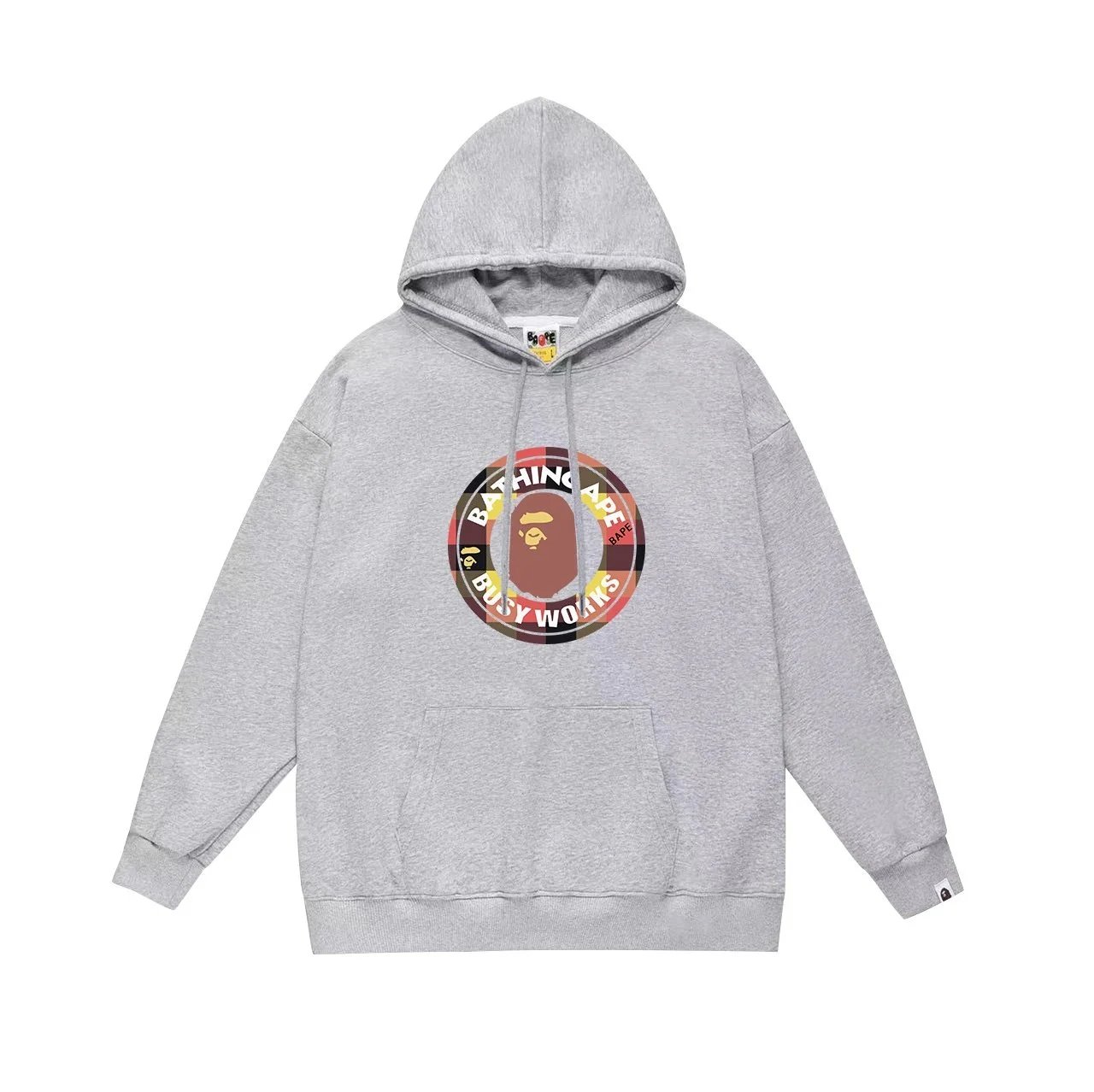 A Bathing Ape BAPE Busy Works Grey Pullover Hoodie