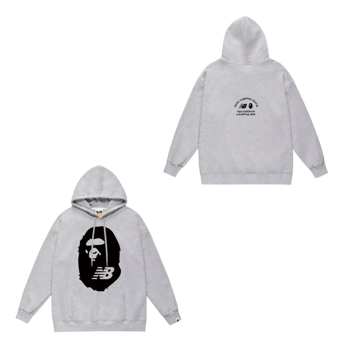 A Bathing Ape x New Balance Grey Hoodie