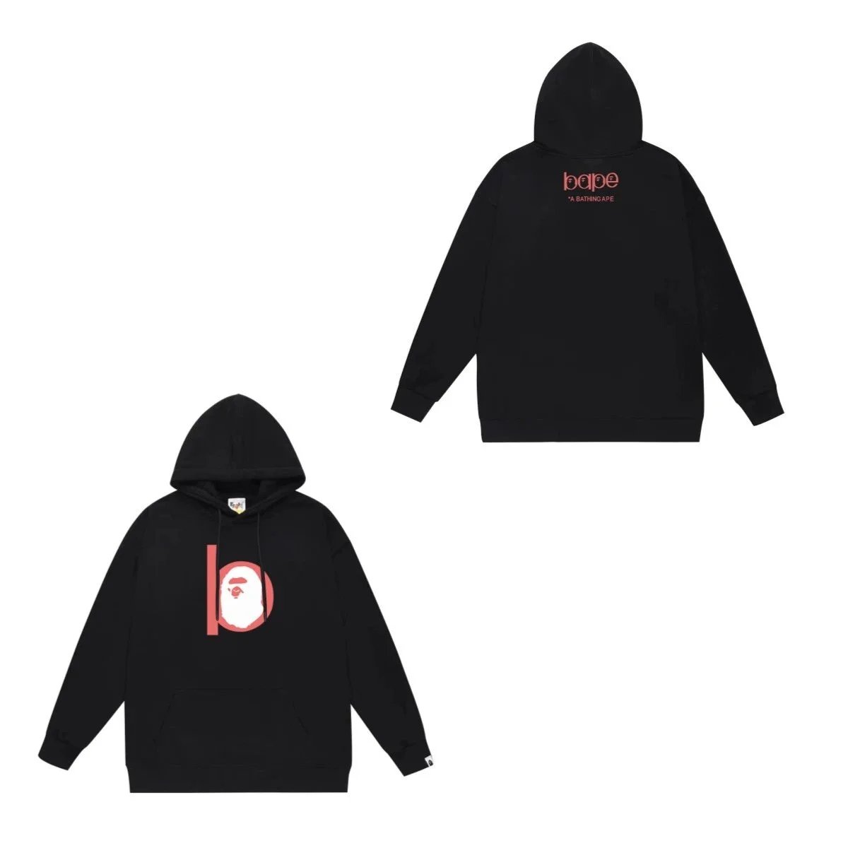 A Bathing Ape BAPE Black Logo Pullover Hoodie