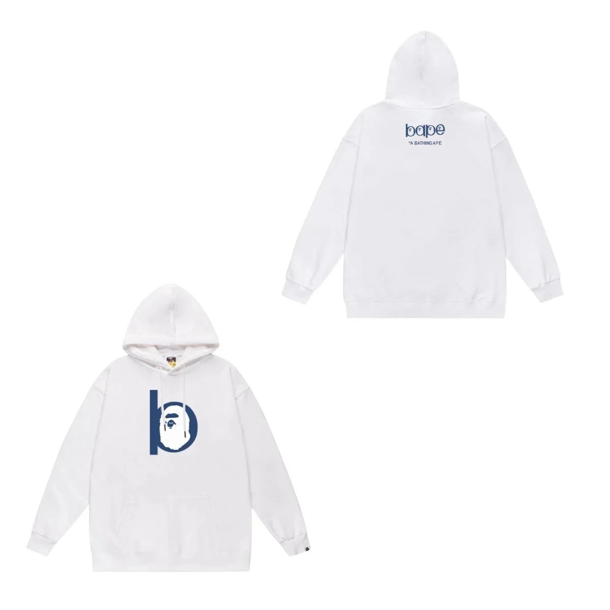 A Bathing Ape BAPE White Logo Hoodie