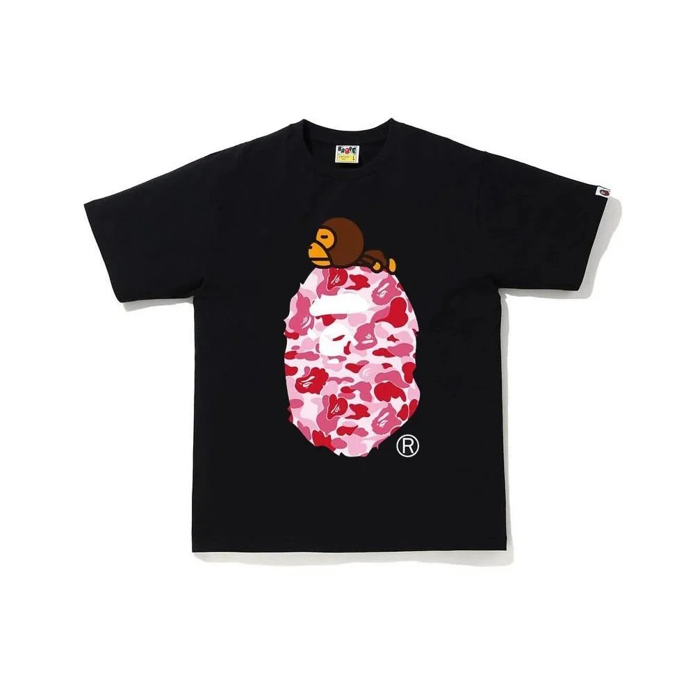 A Bathing Ape Baby Milo Camo Ape Head Black T-Shirt