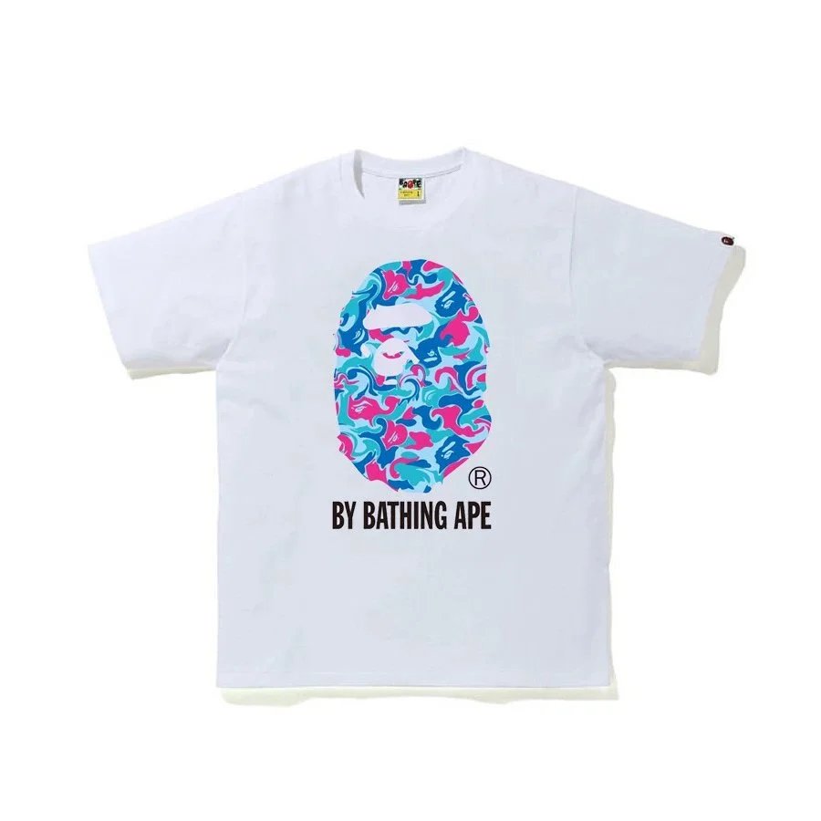 A Bathing Ape Color Camo Ape Head White T-Shirt