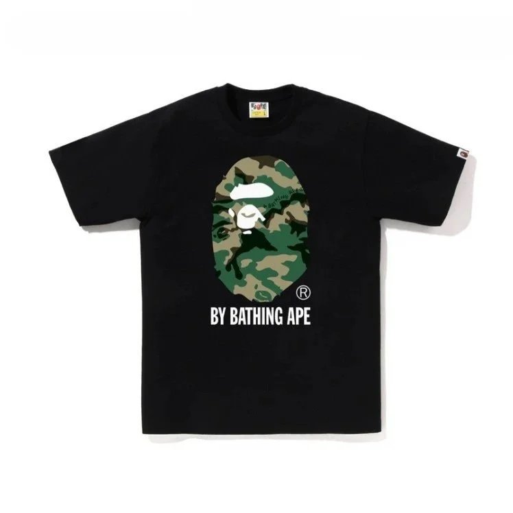 A Bathing Ape Camo Ape Head Black T-Shirt