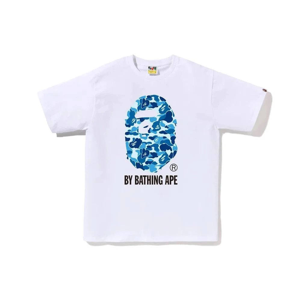 A Bathing Ape BAPE Blue Camo Ape Head White T-Shirt