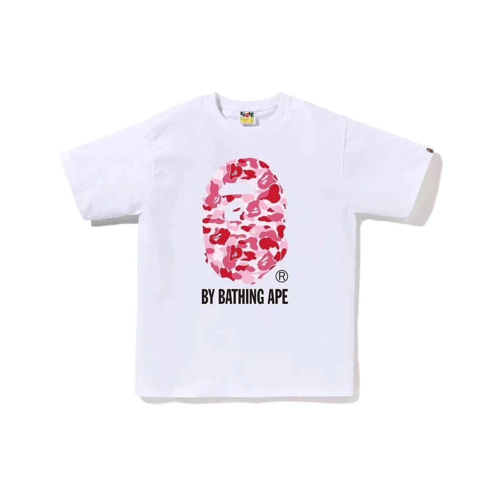 A Bathing Ape Pink Camo Ape Head White T-Shirt