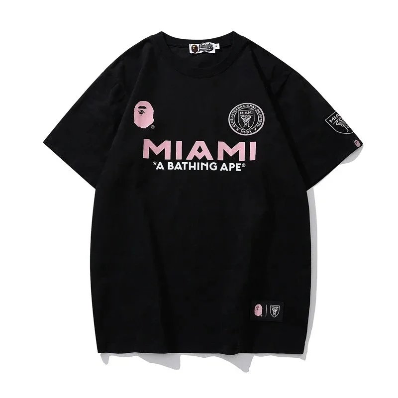 A Bathing Ape Miami Black Pink Graphic T-Shirt