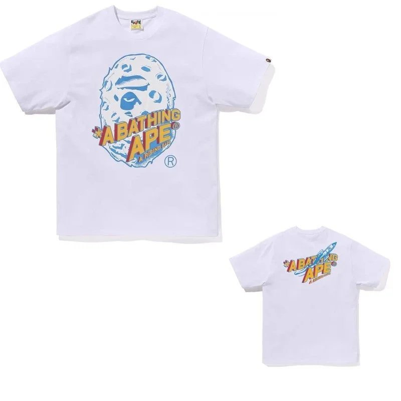 A Bathing Ape White Graphic Logo Short Sleeve T-Shirt