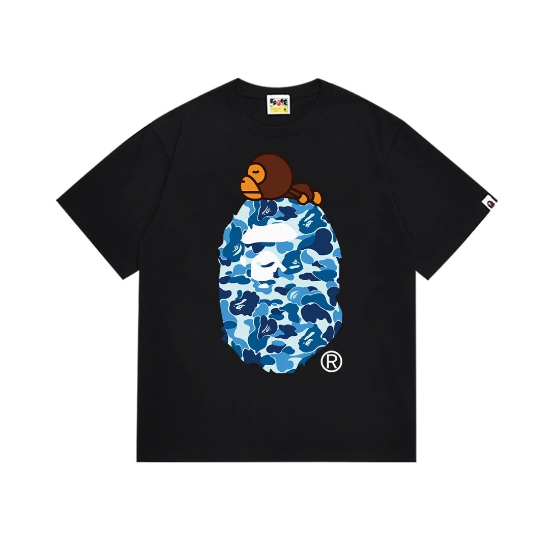 A Bathing Ape Baby Milo Blue Camo Ape Head T-Shirt