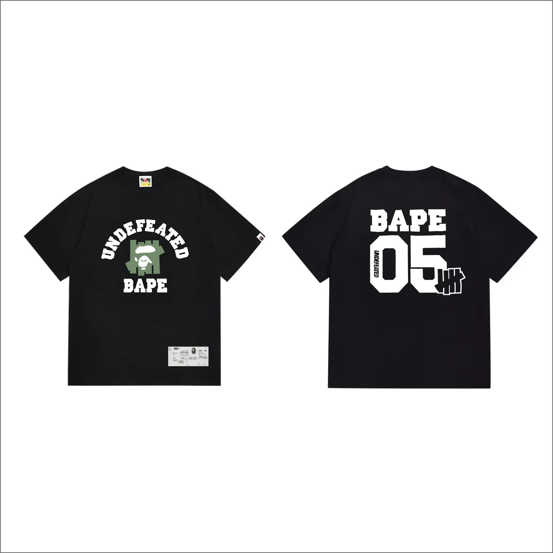 A Bathing Ape BAPE Undefeated 05 Black Graphic T-Shirt