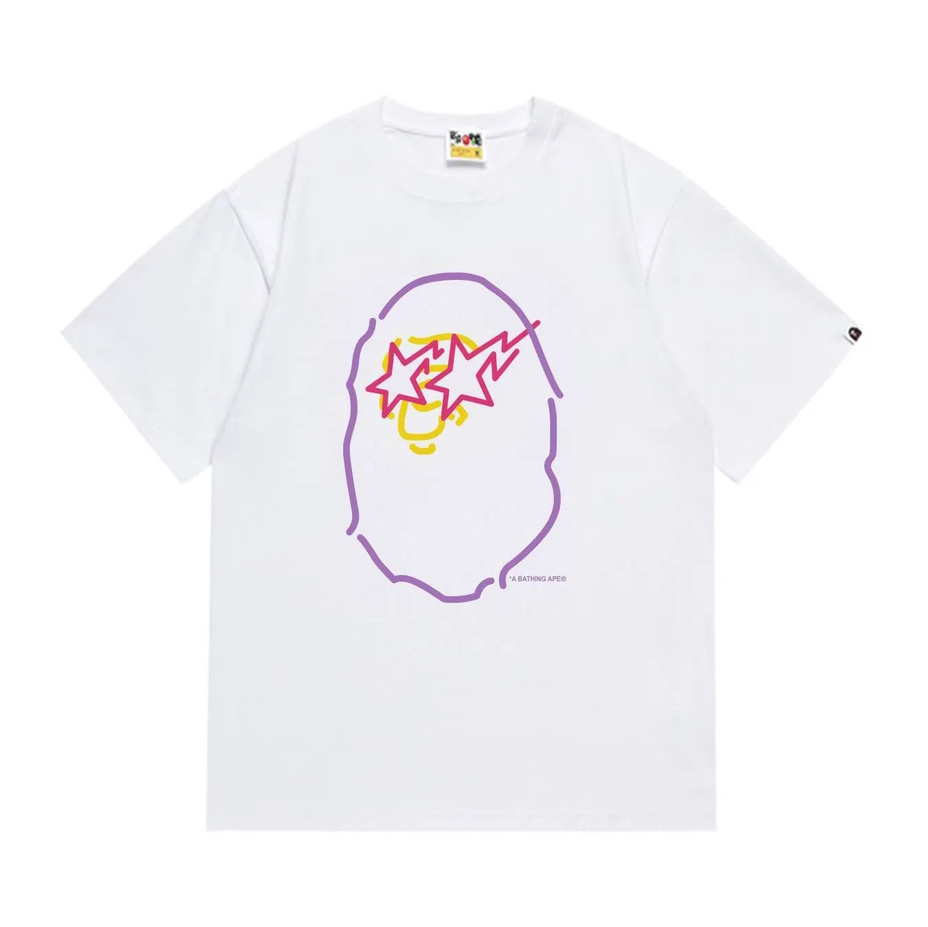 A Bathing Ape Star Glasses Graphic White T-Shirt