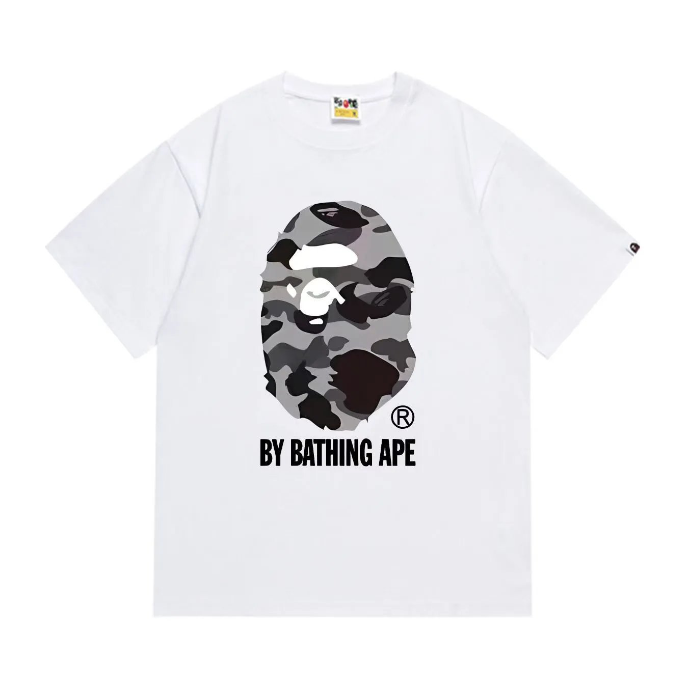 A Bathing Ape White Camo Ape Head Logo T-Shirt