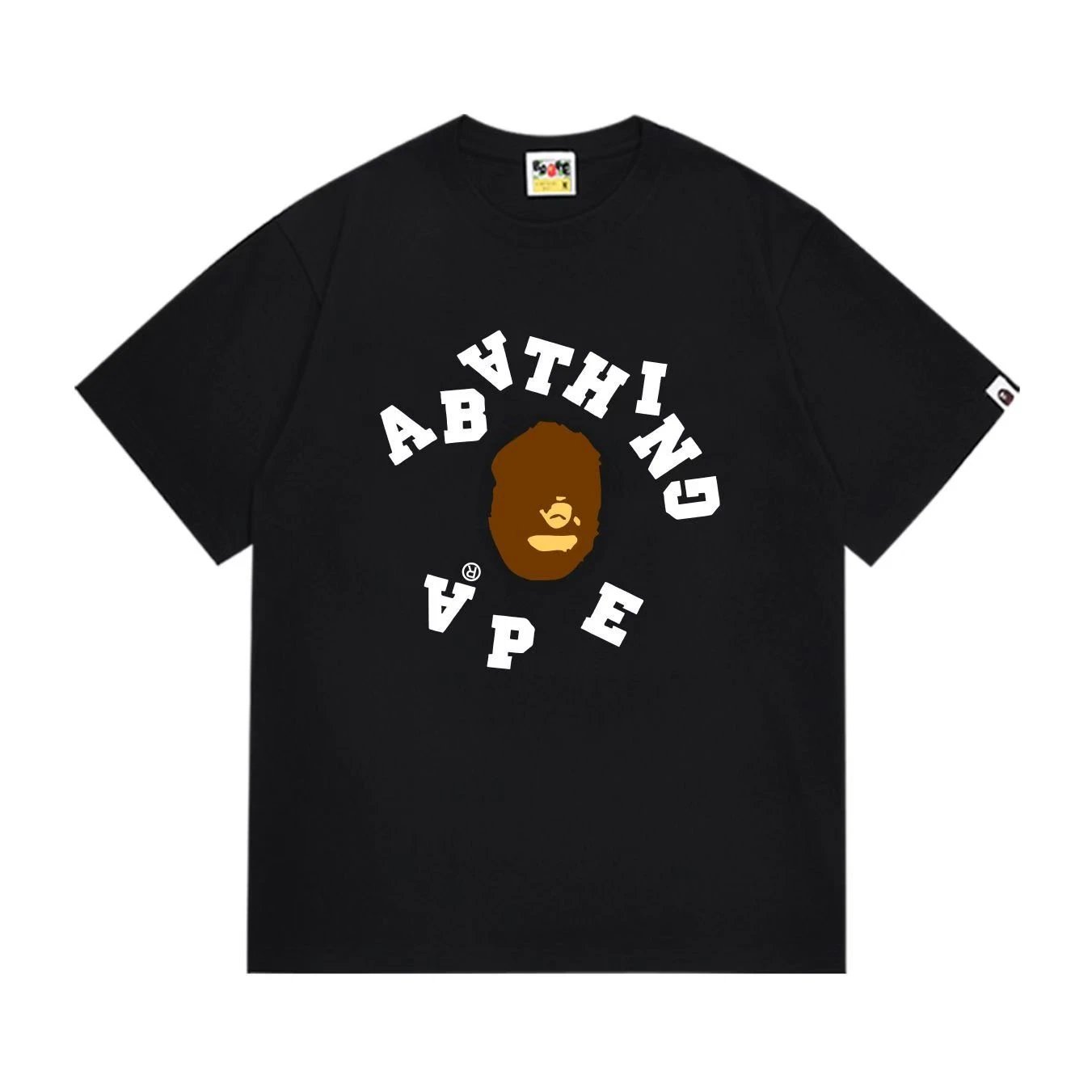 A Bathing Ape College Logo Black Graphic T-Shirt