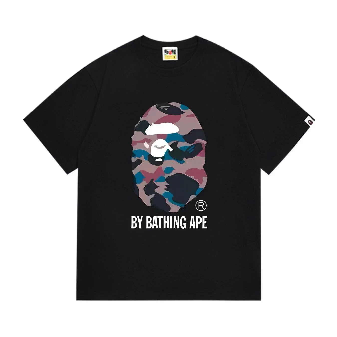 A Bathing Ape Camo Ape Head Black T-Shirt