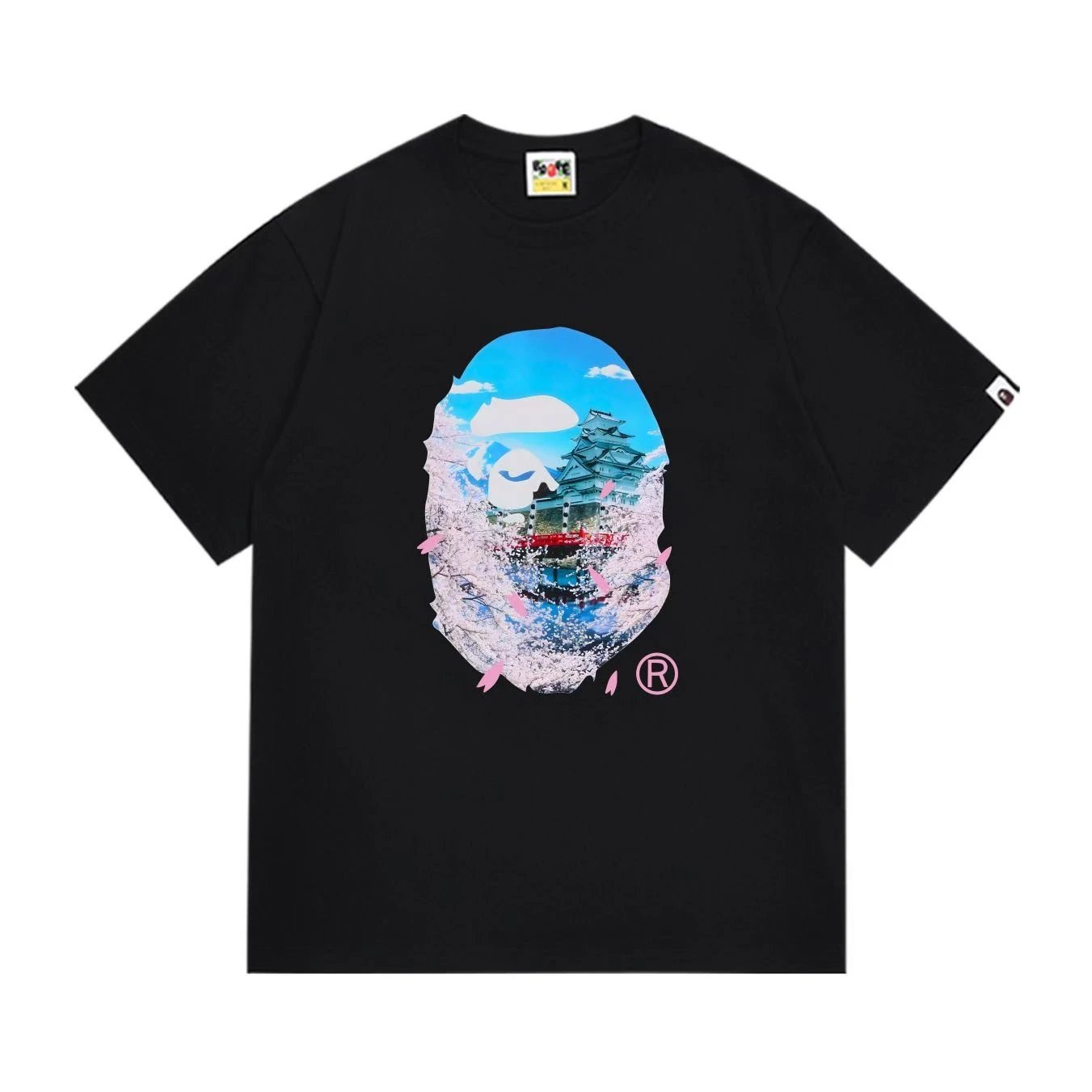 A Bathing Ape BAPE Sakura Castle Graphic Black T-Shirt