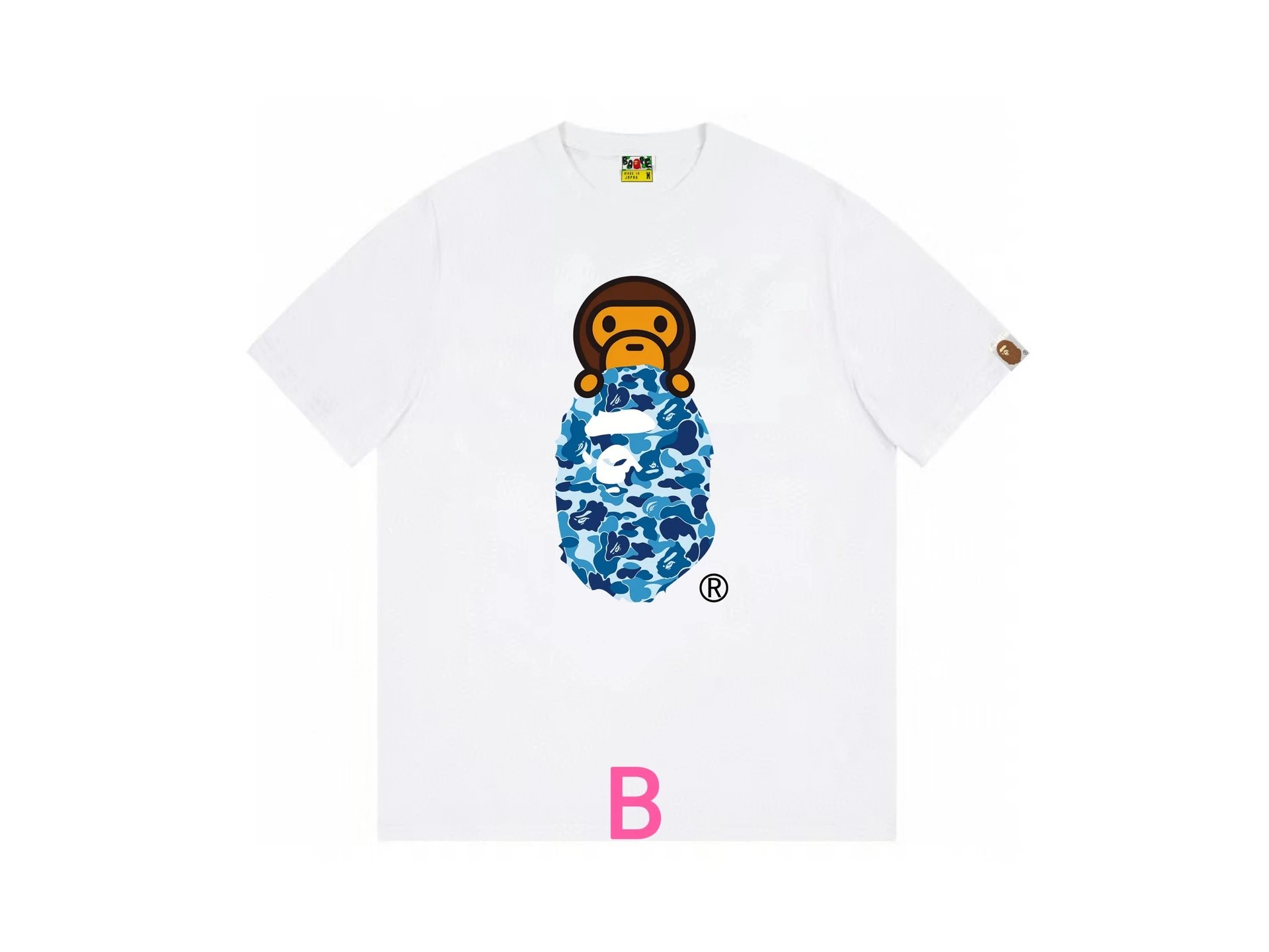 A Bathing Ape Baby Milo Blue Camo White T-Shirt