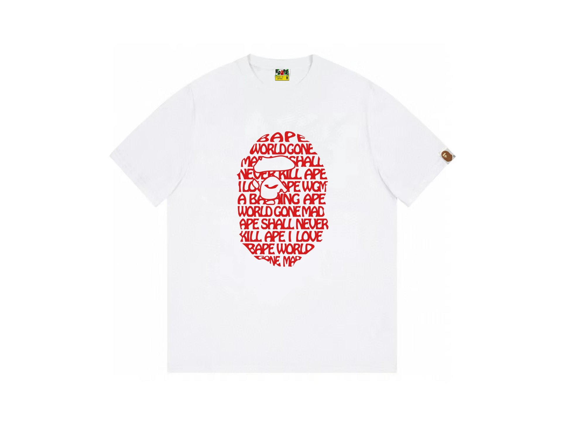 A Bathing Ape White Red Logo Graphic T-Shirt