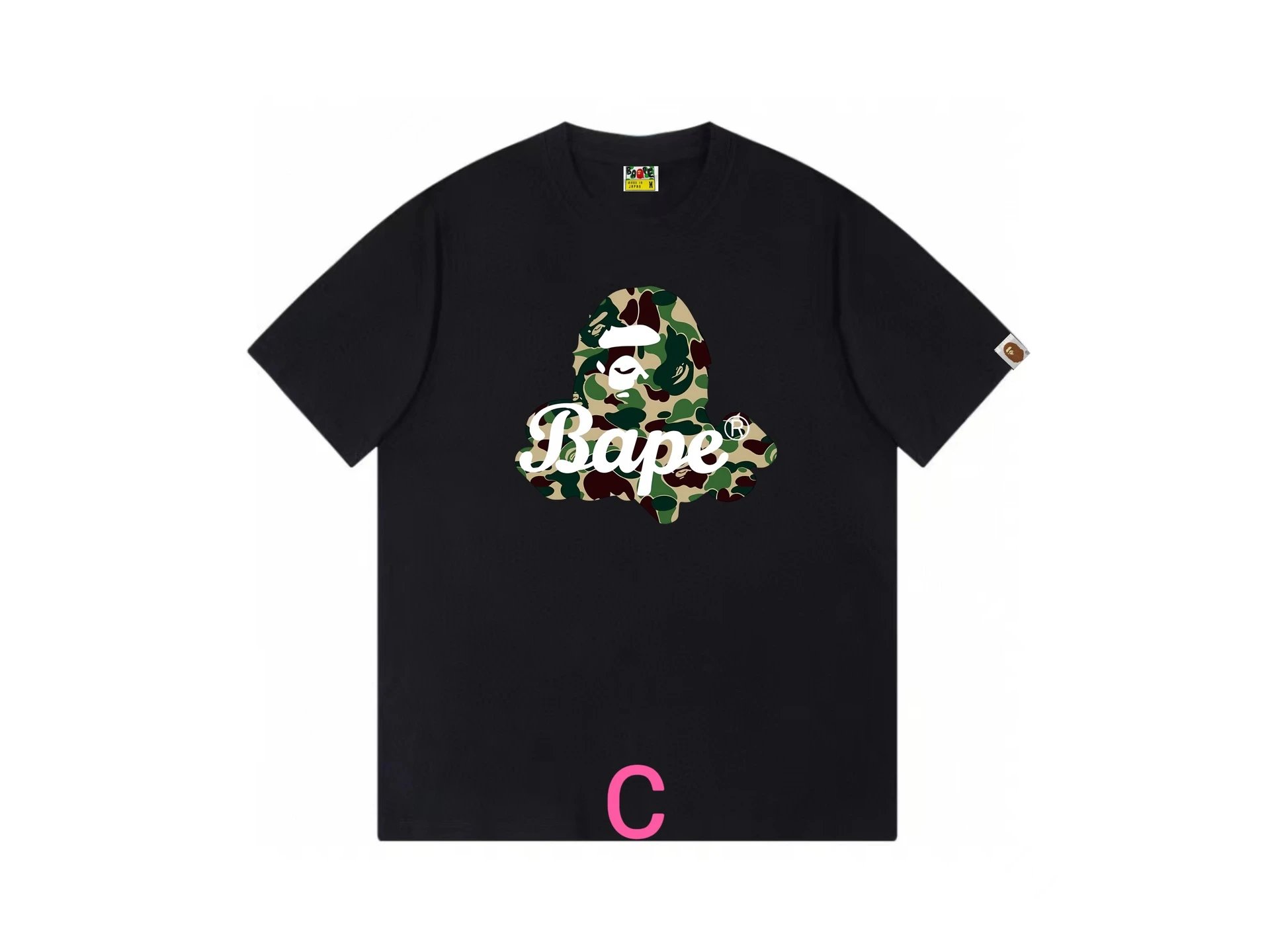 A Bathing Ape Bape Camo Ape Head Black T-Shirt