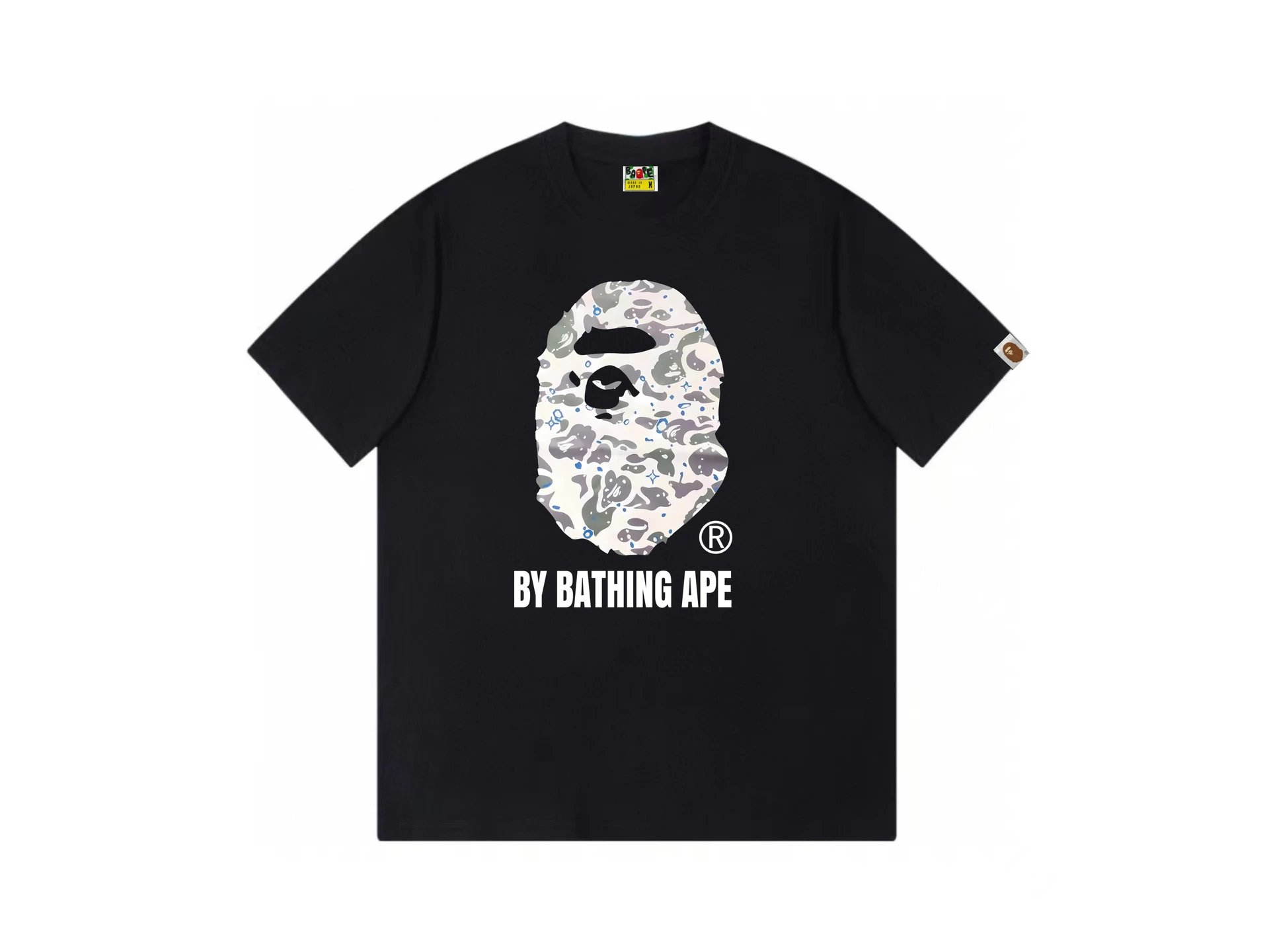 A Bathing Ape Camo Ape Head Black T-Shirt