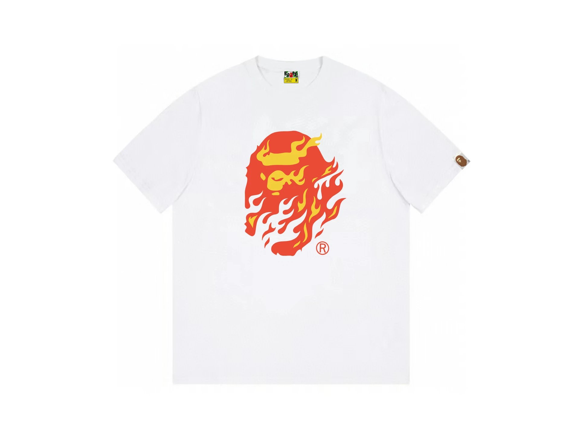 A Bathing Ape BAPE Flame Print Cotton T-Shirt