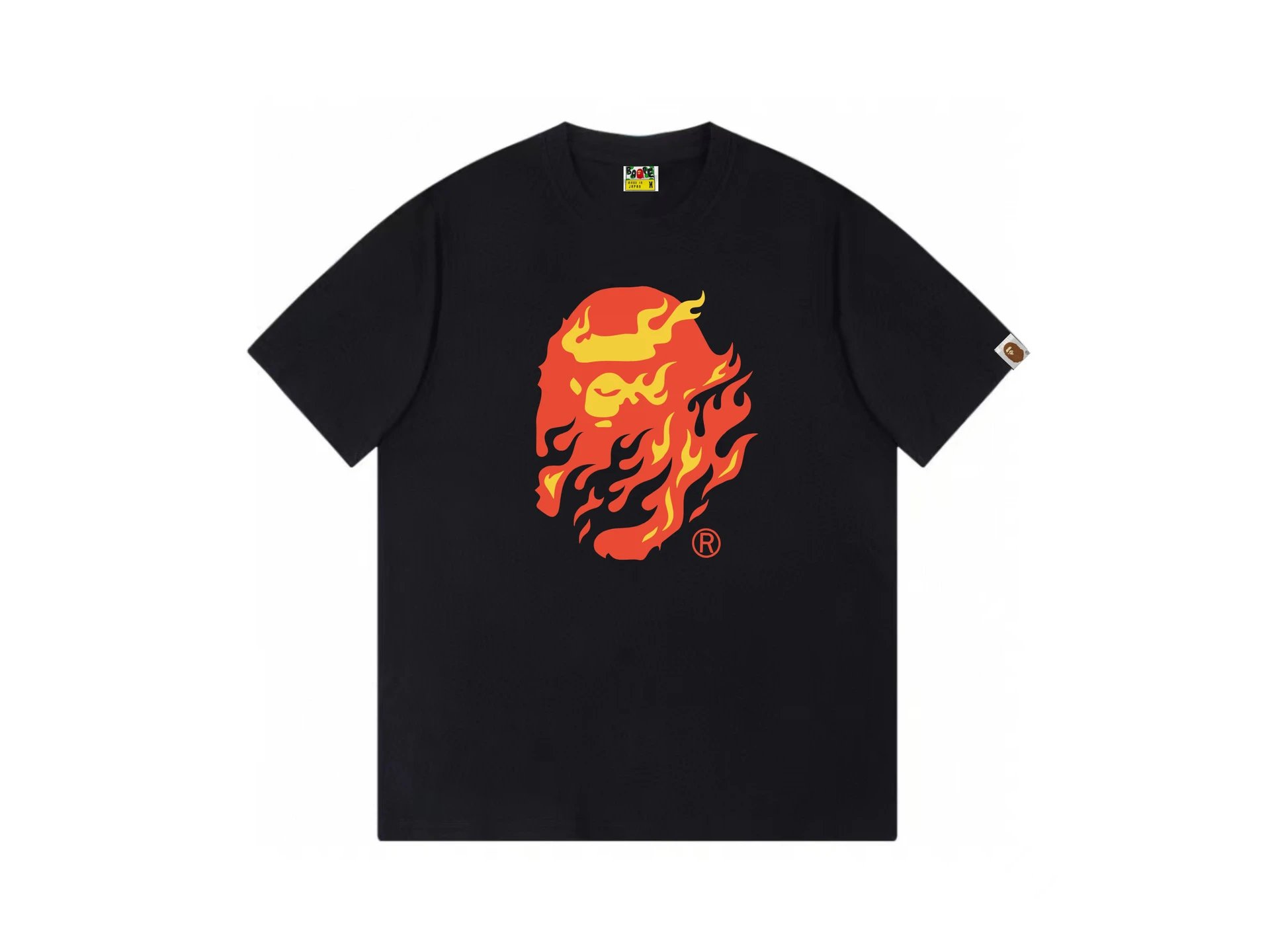A Bathing Ape Flame Ape Head Black T-Shirt