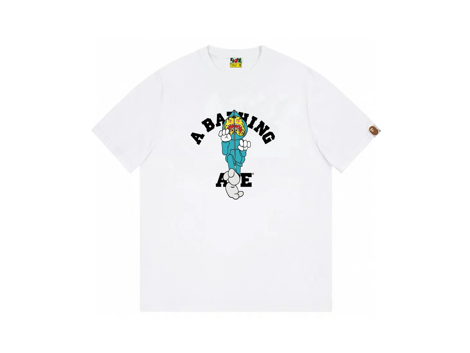 A Bathing Ape White Shark Graphic T Shirt