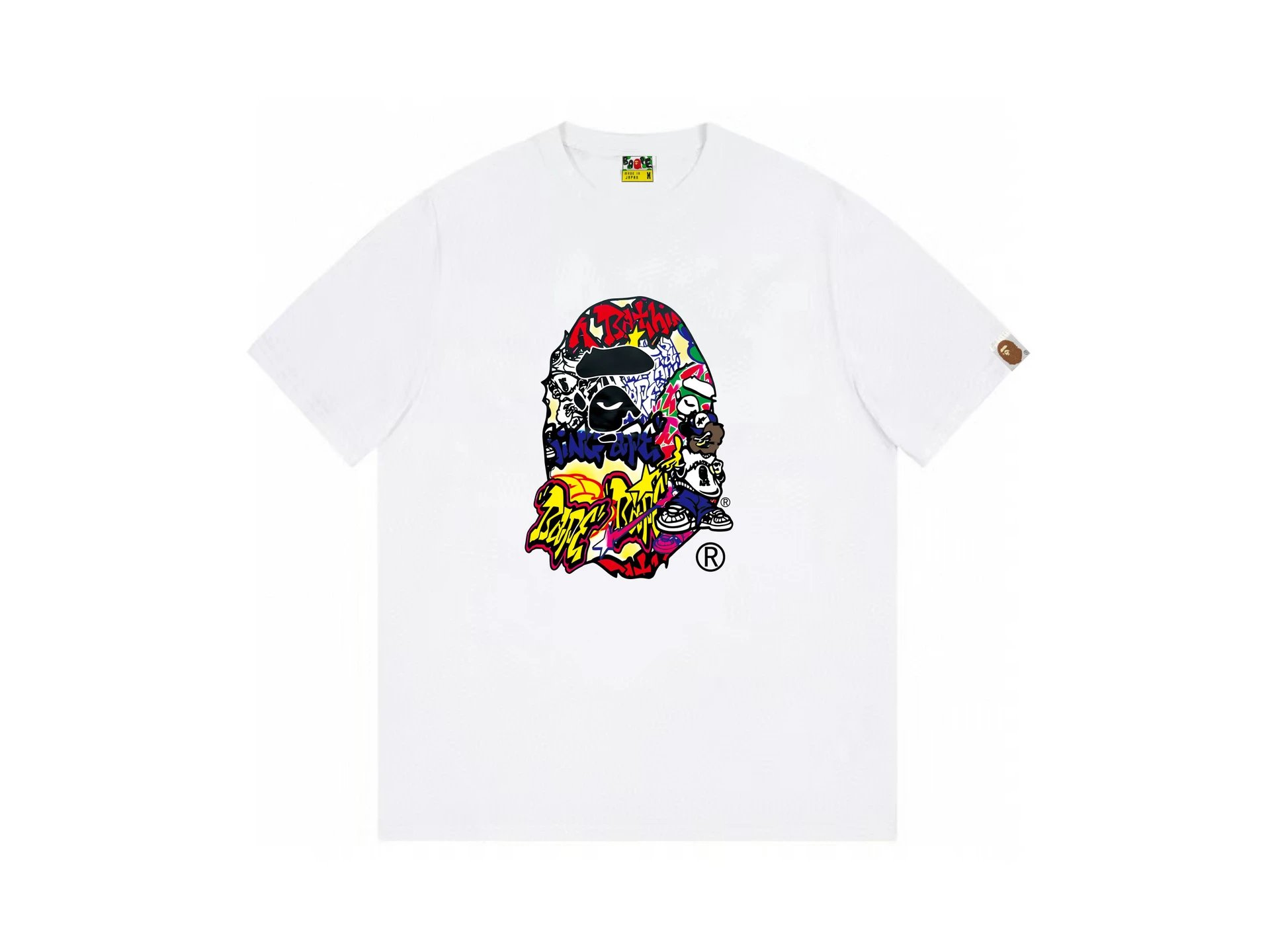 A Bathing Ape White Graffiti Ape Head T-Shirt