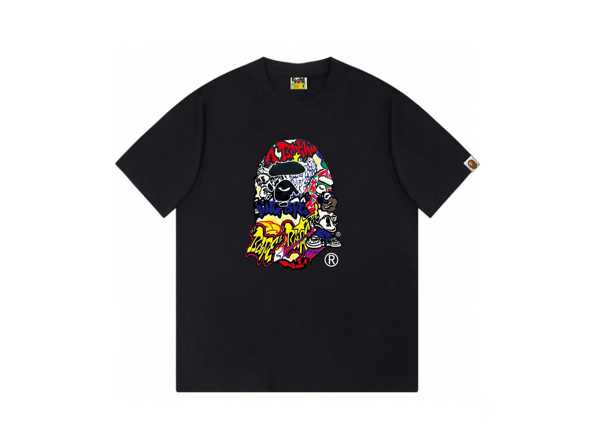 A Bathing Ape Graffiti Ape Head Black T-Shirt