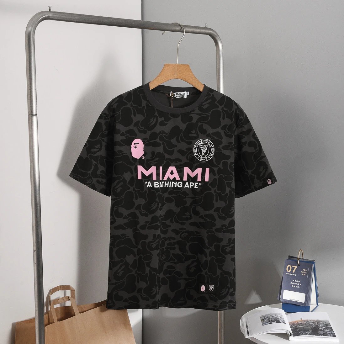 A Bathing Ape Miami Camo Black Graphic T-Shirt