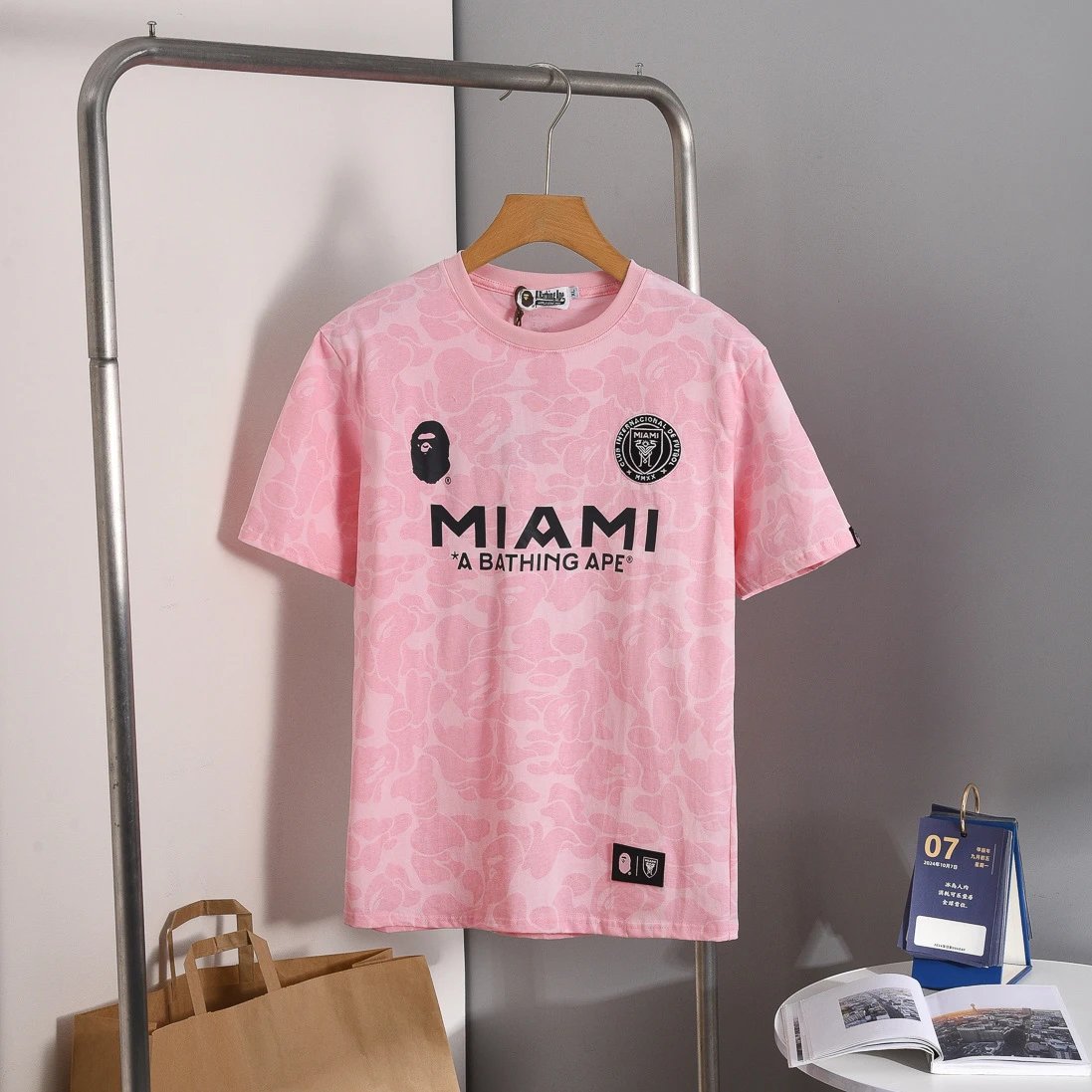 A Bathing Ape Miami Pink Camo Graphic T Shirt