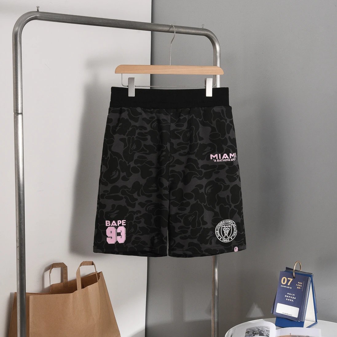 A Bathing Ape BAPE Miami Camo Shorts Black