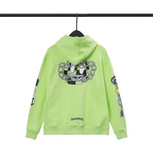 Chrome Hearts Green Graphic Print Streetwear Hoodie
