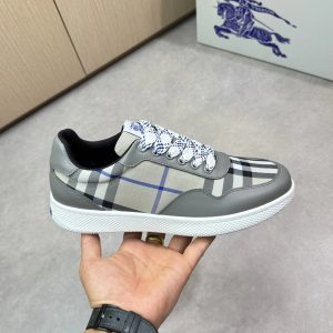 Burberry Check Pattern Casual Grey Sneakers Shoes