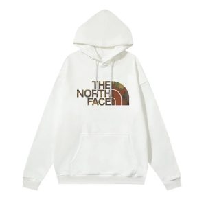 The North Face White Logo Pullover Hoodie Sweatshirt