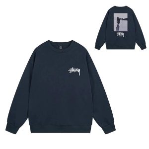 Stussy Navy Graphic Crewneck Sweatshirt Sweater