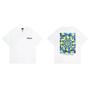 Stussy Graphic Back Print White T-Shirt Short Sleeve