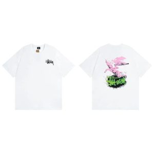 Stussy White Graphic Logo T-Shirt Streetwear Tee