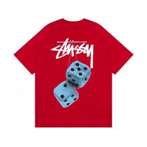 Stussy Red Dice Graphic T-Shirt Streetwear Tee