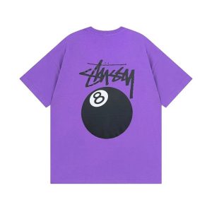 Stussy 8 Ball Purple Graphic T-Shirt