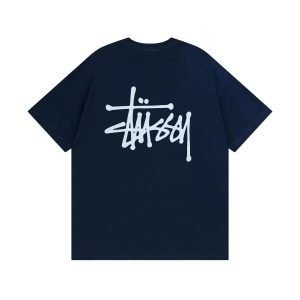 Stussy Navy Logo Graphic T-Shirt for Men